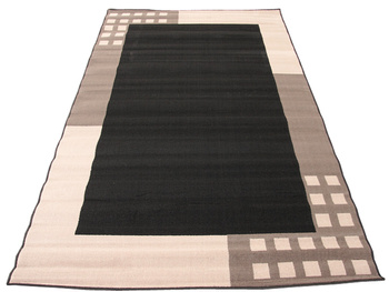 Dywan nowoczesny do salonu KWADRATY Czerń Popiel ALFA