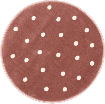 Dywan nowoczesny do salonu Agnella GROCHY Różowy Koło LUSH
