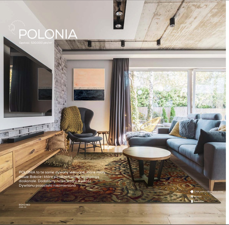 Dywan wełniany do salonu Dywilan PALAZZO Velvet Navy POLONIA