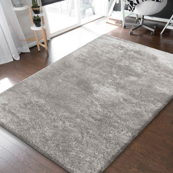 Dywan nowoczesny do salonu i sypialni Shaggy Szary MERINOS