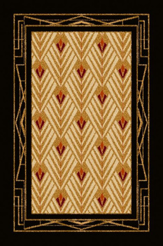 Dywan wełniany do salonu LAITH Złoty BASIC