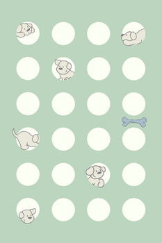 Dywan dziecięcy do pokoju PUPIL2 Pieski Zielony FREE