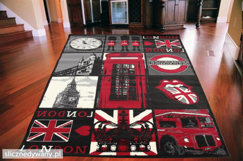 Dywan młodzieżowy LONDON CITY VIEW Czarny CITY