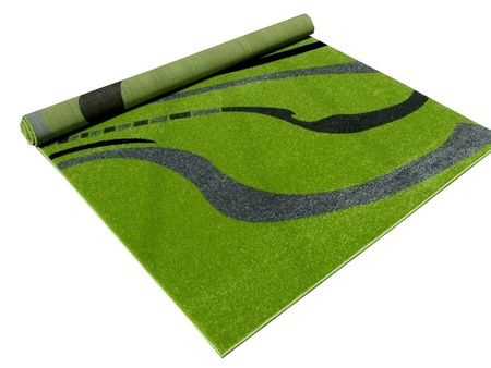 Dywan nowoczesny do salonu WSTĄŻECZKA Zielony 3488B ALANJA