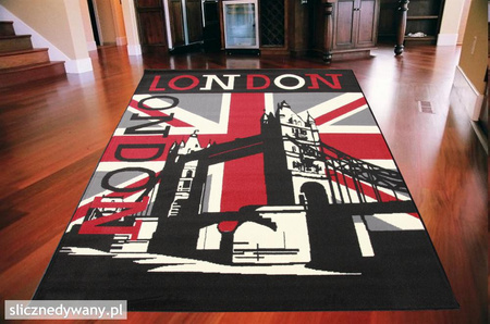 Dywan nowoczesny do salonu LONDON BRIDGE Czarny CITY
