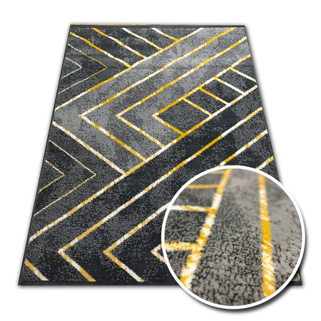 Dywan nowoczesny do salonu ARTO DEKO Szaro Żółty ALFA NEW IDEA