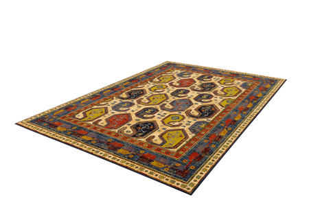 Dywan nowoczesny do salonu FD Agnella SERAP Złocisty Zielony Niebieski STANDARD