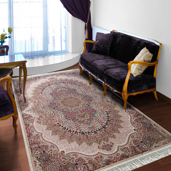 Dywan jedwabny klasyczny do salonu SARI Kremowy 04 PERS