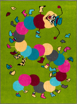 Dywan dziecięcy Agnella IWO Zielony Gąsienica FUNKY