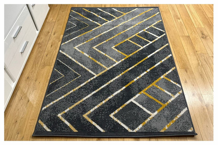 Dywan nowoczesny do salonu ARTO DEKO Szaro Żółty ALFA NEW IDEA
