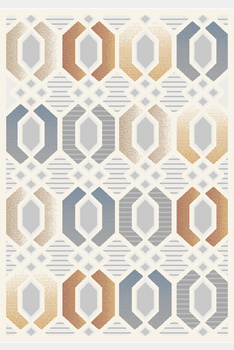 Dywan nowoczesny do salonu Dywilan OCZKO 4 Kremowo Szary BRODWAY