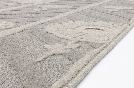 Dywan wełniany do salonu Agnella MODERNE Szary NOBLE