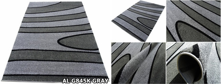 Dywan nowoczesny do salonu PASKI Ciemny Szary G845K ALANJA