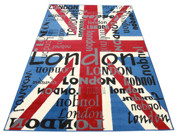 Dywan nowoczesny do salonu UNION JACK LONDON Niebieski CITY