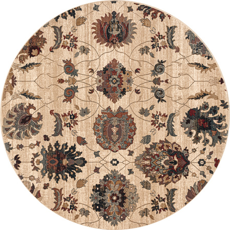 Dywan wełniany do salonu Dywilan LATICA Kremowy Koło OMEGA