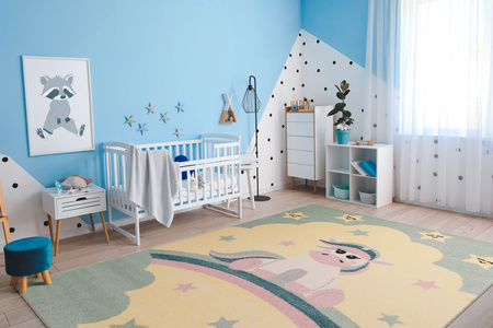 Dywan dla dzieci Agnella UNICORNO Waniliowy Żółty FUNKY TOP