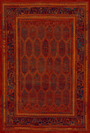 Dywan wełniany klasyczny do salonu Dywilan SARAND Red POLONIA