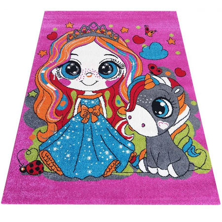 Dywan dziecięcy dla dzieci MAŁA KSIĘŻNICZKA 115 Różowy BELLA Kids