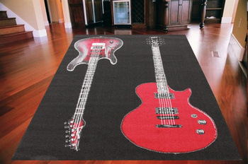 Dywan nowoczesny do salonu ELECTRIC GUITARS Czarny CITY