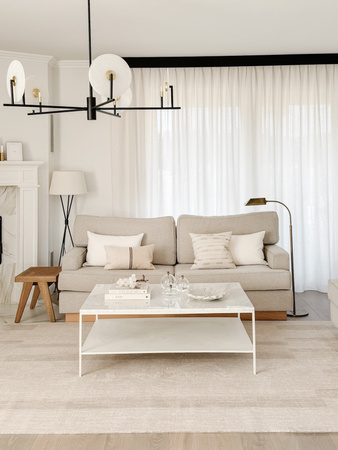 Dywan wełniany do salonu Agnella BRUSH LINES Beżowy HOUSE LOVES
