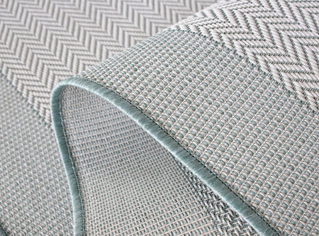 Dywan mata nowoczesny balkon, taras, patio CHEVRON Kremowo Zielone Koło MIOVANI