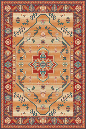 Dywan wełniany do salonu TEREUS Miedziany ISFAHAN