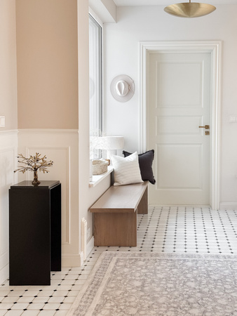 Dywan wełniany do salonu Agnella CLASSIC Beżowy HOUSE LOVES