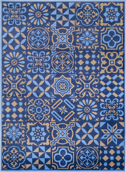 Dywan nowoczesny do salonu TILES Ciemny Niebieski ROCK
