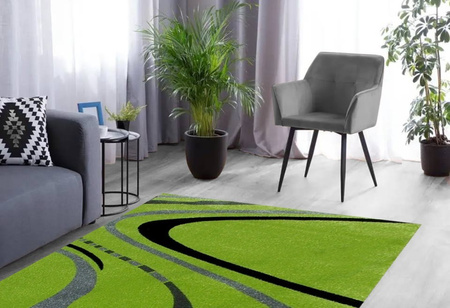 Dywan nowoczesny do salonu WSTĄŻECZKA Zielony 3488B ALANJA