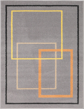 Dywan nowoczesny do salonu RAMKI Jasny Szary EDEN