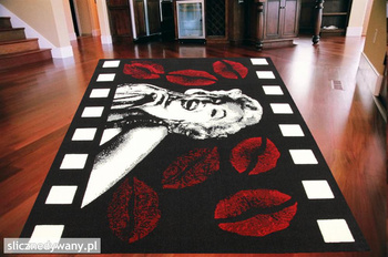 Dywan nowoczesny do salonu MERILYN MONROE Czarny CITY
