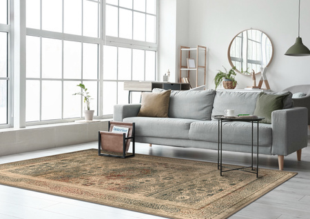 Dywan wełniany klasyczny na korytarz Dywilan MAMLUK Kremowy Chodnik OMEGA