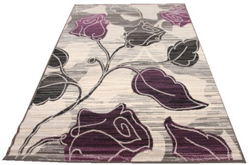 Dywan nowoczesny do salonu BUKIET Lila Czerń ALFA