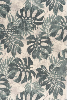 Dywan wełniany do salonu FOGLI Niebieski BASIC