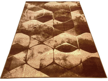 Dywan nowoczesny do salonu KOSTKI 270 Brązowy KATLA