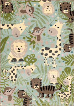 Dywan dla dzieci Agnella JUNGLA Miętowy FUNKY TOP