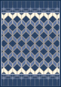 Dywan nowoczesny do salonu TAIRA Ciemny Niebieski ROCK