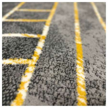 Dywan nowoczesny do salonu ARTO DEKO Szaro Żółty ALFA NEW IDEA