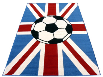Dywan młodzieżowy UNION JACK FOOTBALL Niebiesko Czerwony CITY