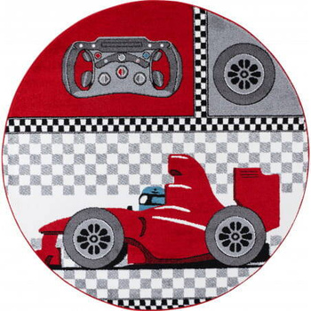 Dywan dla dzieci WYŚCIGI Szaro - Czerwone Koło KIDS DZIDZIA