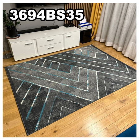 Dywan nowoczesny do salonu ARTO DEKO Szaro Turkusowy ALFA NEW IDEA