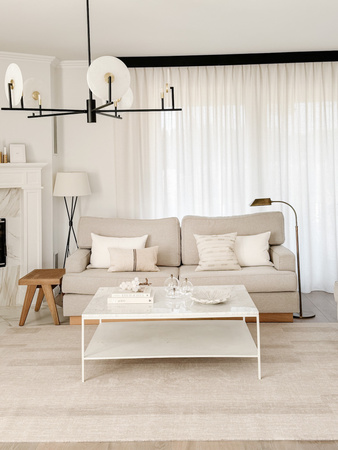 Dywan wełniany do salonu Agnella BRUSH LINES Beżowy HOUSE LOVES