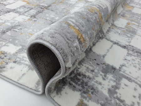 Dywan nowoczesny do salonu CEGIEŁKI Szary Żółty 070 TEKSAS