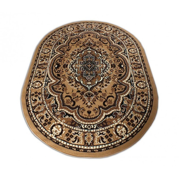 Dywan klasyczny do salonu MEDALLION BCF Alfa 06 Brązowy Owalny