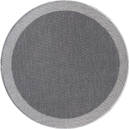 Dywan mata nowoczesny balkon, taras, patio CHEVRON Ciemno Szary Koło MIOVANI