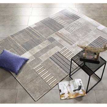 Dywan nowoczesny do salonu LINIOWY Beżowo Szary 10 ENIGMA