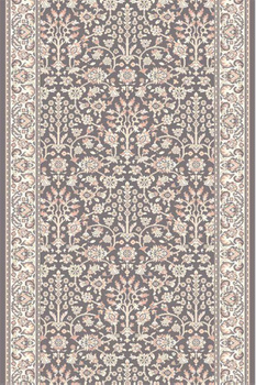 Dywan wełniany do salonu ITAMAR Antracytowy Chodnik ISFAHAN