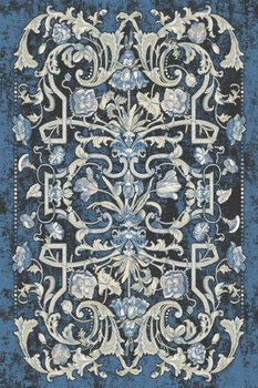 Dywan wełniany do salonu MOSICA Niebieski SPLENDOR