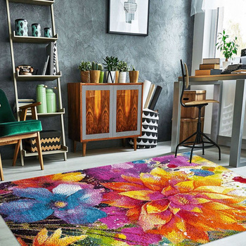 Dywan nowoczesny do salonu KWIATY Wielokolorowy 14 PICASSO