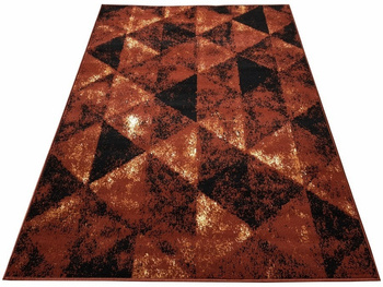 Dywan nowoczesny do salonu TRÓJKĄTY 666 Brązowy KATLA